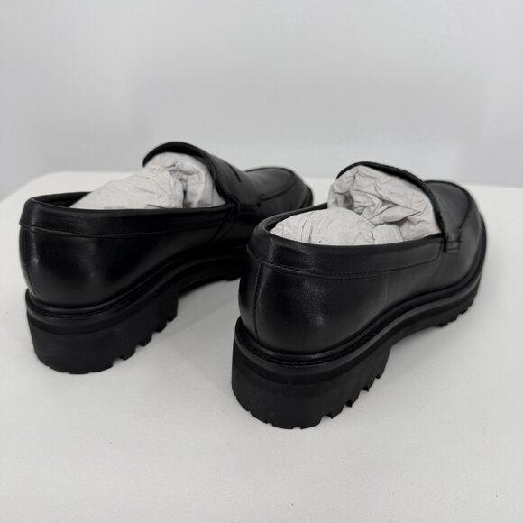 Everlane The Lug Loafer in Black Leather size 7 Women's Chunky Heel - Picture 6 of 13